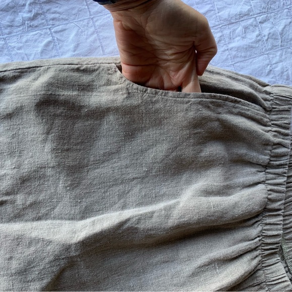 Flax Natural Sociable Flood Wide Leg Linen Pants Large - Picture 9 of 16